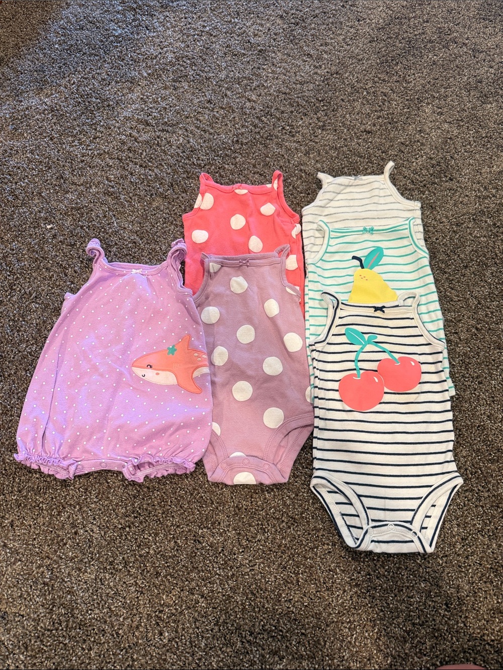 Carter's Girls Tank Top Onesies Bundle